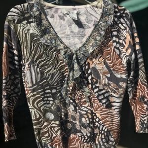 Alberto Makali, Sweater, Fun print, sequins, beads